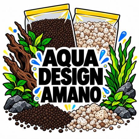 Aqua Design Amano aquascaping substrates collection illustration