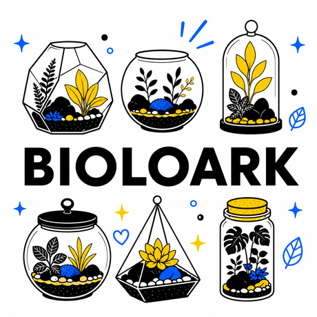 Bioloark collection featuring beautifully designed plant terrariums and artistic elements.
