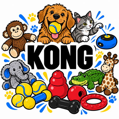 Kong dog and cat toys collection illustration