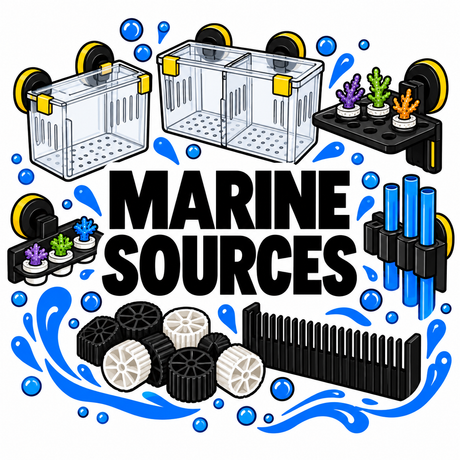 Marine Sources reef aquarium accessories collection illustration