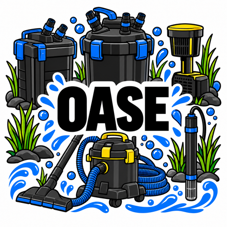 Oase aquarium and pond equipment collection illustration