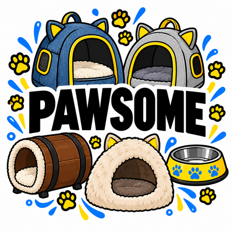Pawsome pet beds collection illustration