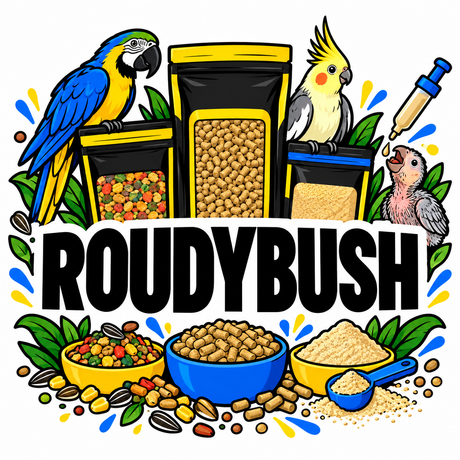 Roudybush bird food collection illustration