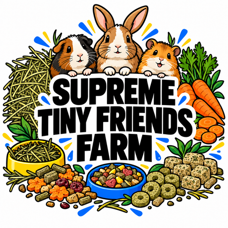 Supreme Tiny Friends Farm small animal food and treats collection illustration