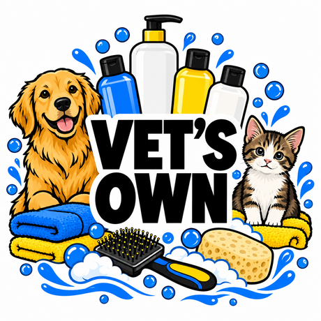 Vet's Own pet shampoo collection illustration