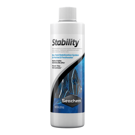 Seachem Stability 250ml biological filter starter for freshwater and marine aquariums to prevent new tank syndrome.