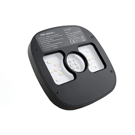Zetlight Reptile Lamp U1 9W UVA and UVB back view showing LED configuration and model information.