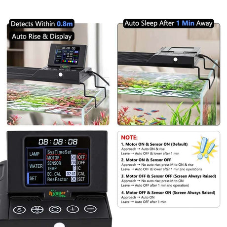 Hygger Aqua Sense Aquarium LED Light with auto rise, display, and water monitoring features.