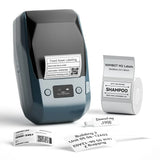 Niimbot M2 Smart Label Printer with various label prints, showcasing high-quality thermal transfer printing.