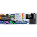 Hygger 2 in 1 Aquarium Heater with Wave Maker displaying three-digit temperature and real-time water temperature features.