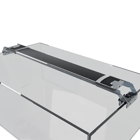 Zetlight M5 Marine LED Light mounted on a reef aquarium, showcasing adjustable lighting features.