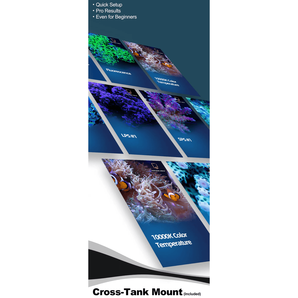 Zetlight M5 Marine LED Light features including quick setup, color temperature, and pro results for coral aquariums.