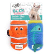 AFP Sea Sock Cat Cuddler - 2 Pack plush cat toys featuring fish and colorful designs with catnip.