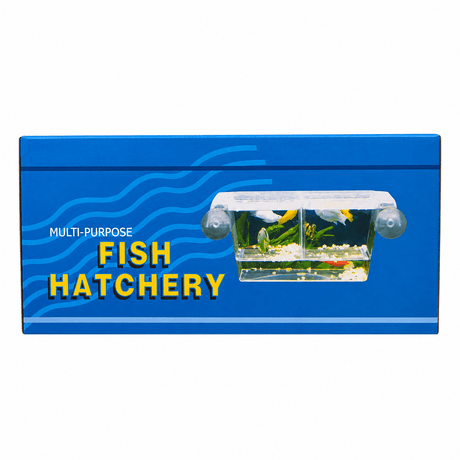 2 in 1 Breeding Trap shown in a blue multi-purpose fish hatchery for aquariums