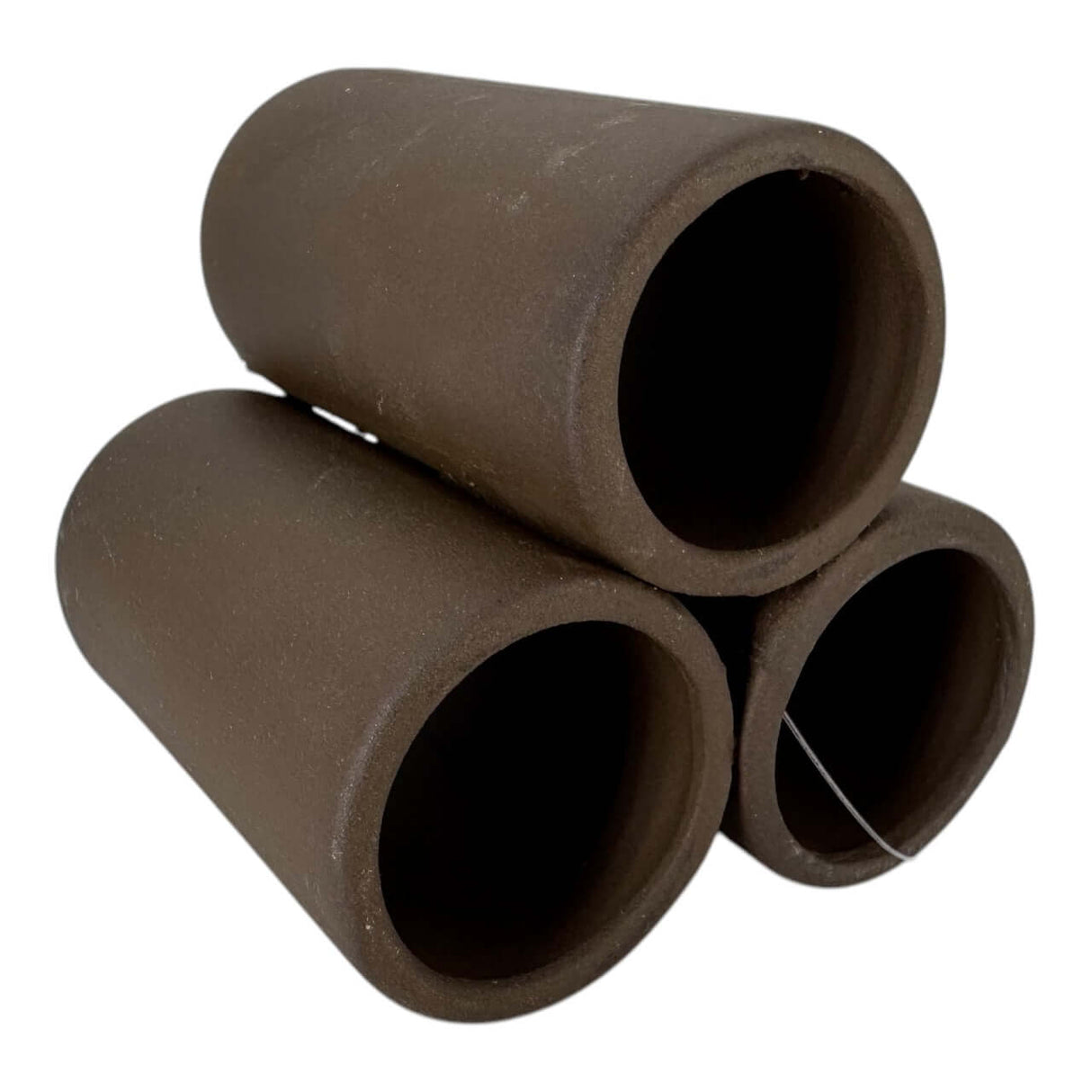 3pc pipes aquarium ornament set in rustic greyish-brown ceramic, perfect for enhancing underwater landscapes.