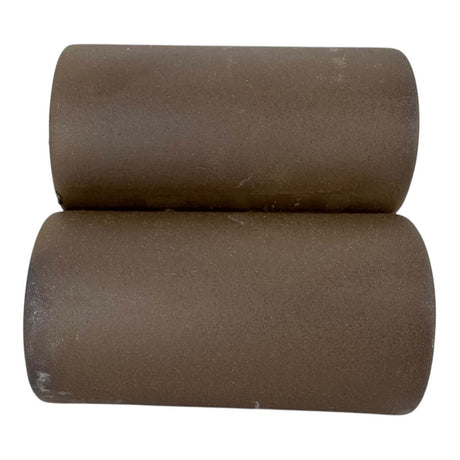 Two rustic brown pipes from a 3pc Aquarium Ornament set designed to enhance underwater landscapes.