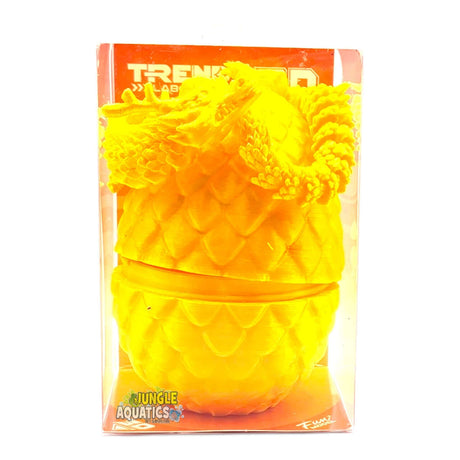 3D Printed Dragon with Egg in a vibrant yellow color and fun pineapple design.