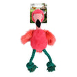 AFP Dog Safari Jungle Flamingo plush toy with rope legs for interactive dog play