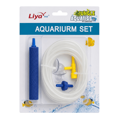 Airstone Kit 3m 10cm includes airline tubing, suction cups, air controller, non-return valve, and air stone.