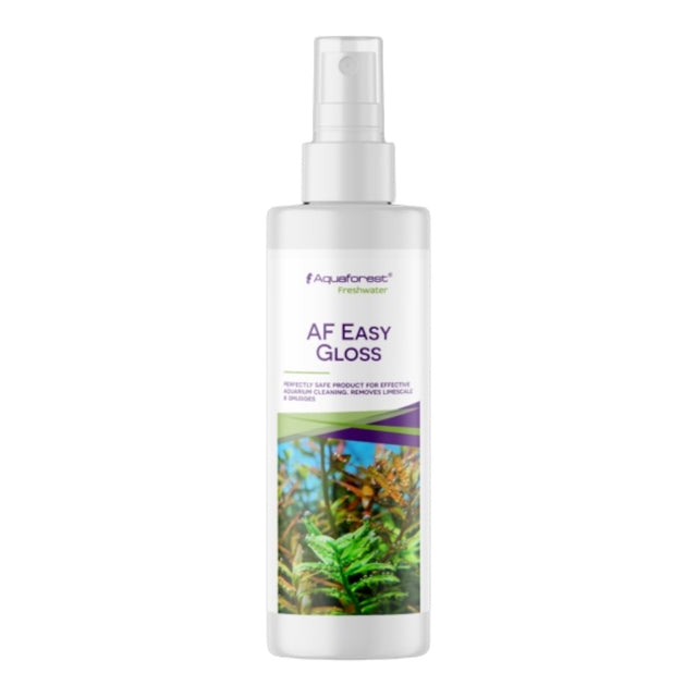 Aquaforest Easy Gloss Freshwater cleaning spray for spotless aquarium glass without smudges, safe for aquatic life.