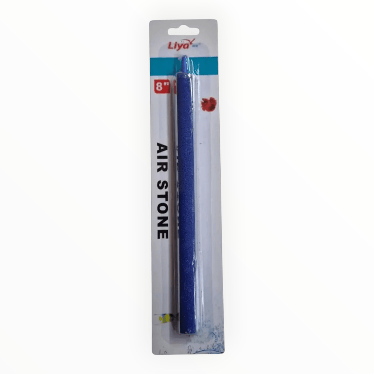 Aquarium Airstone Long 20cm blue airstone for enhancing oxygenation in aquariums with fine bubbles.