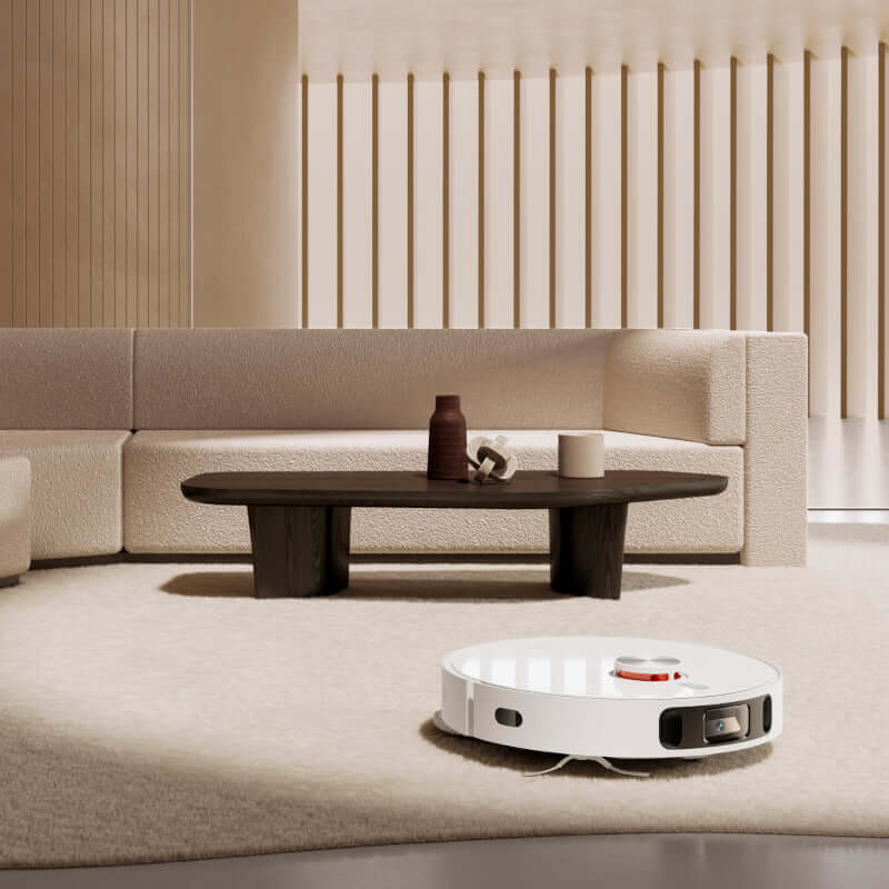 Xiaomi Robot Vacuum X10 Plus Demo Secondhand Model working in a modern living room setting.