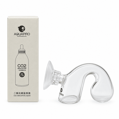 CO2 Checker and Liquid with a clear CO2 indicator bottle and packaging for aquarium maintenance.
