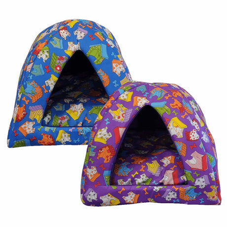 Pawsome Cat Camper Large colorful tent-style cat beds for pets seeking a cozy, private resting space.