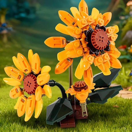 Cat Sunflower KQ201 building set showcasing vibrant sunflower designs in bright colors.