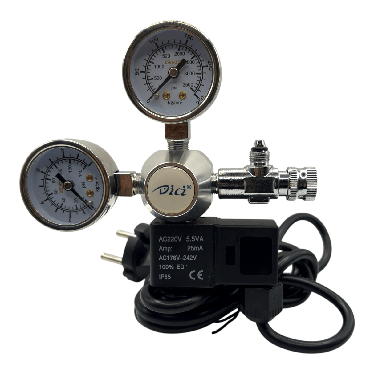 DC Aqua CO2 Regulators with Solenoid and Bubble Counter for aquarium CO2 management