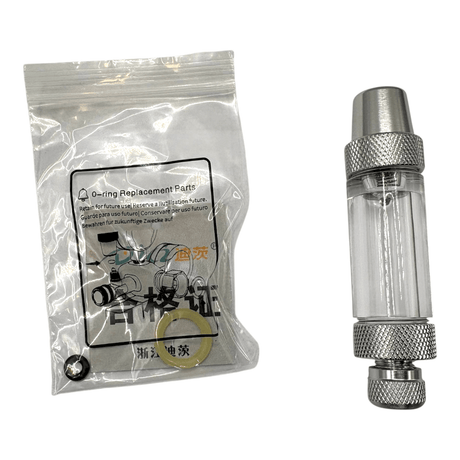 DC Aqua CO2 Regulators with Solenoid and Bubble Counter O-ring replacement parts and bubble counter arrived in a clear package.