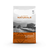 Diamond Naturals All Life Stages Dog Formula Rich in Chicken and Rice Dry Dog Food bag, showcasing quality ingredients.