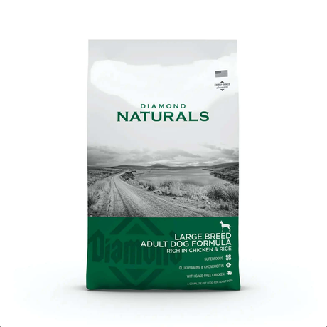 Diamond Naturals Large Breed Adult Dog Formula Rich in Chicken and Rice Dry Dog Food, 30 lb bag.