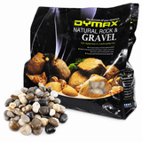 Dymax Five Coloured Yuhua Stone 4kg package with aquarium gravel and stones for landscaping use.
