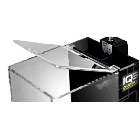 Dymax IQ Aquarium Lid on top of an aquarium, designed to prevent fish jumping and reduce evaporation.