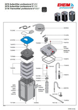 EHEIM Professionel 5e 600T parts diagram showing components for the best external aquarium filter.