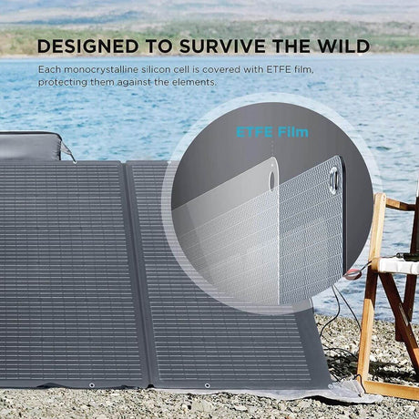 EcoFlow Portable Solar Panels - 400W Solar Panel showcasing ETFE film for durability against the elements.