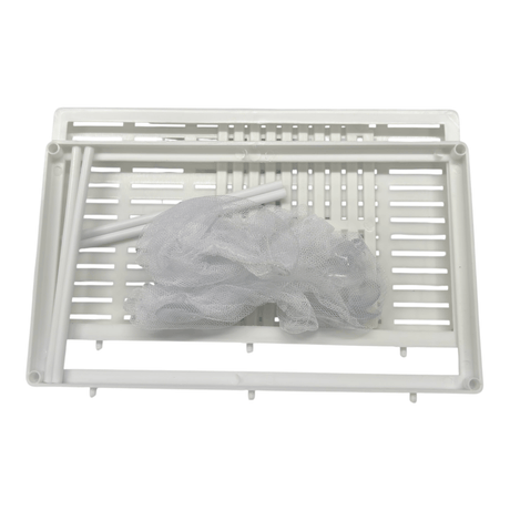 Fishnet Breeder Double components including net and frame for isolating sick fish and keeping fry safe.