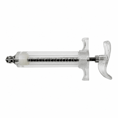High Quality Plastic Steel Syringe for Aiptasia or Feeding, transparent design with measurement markings.
