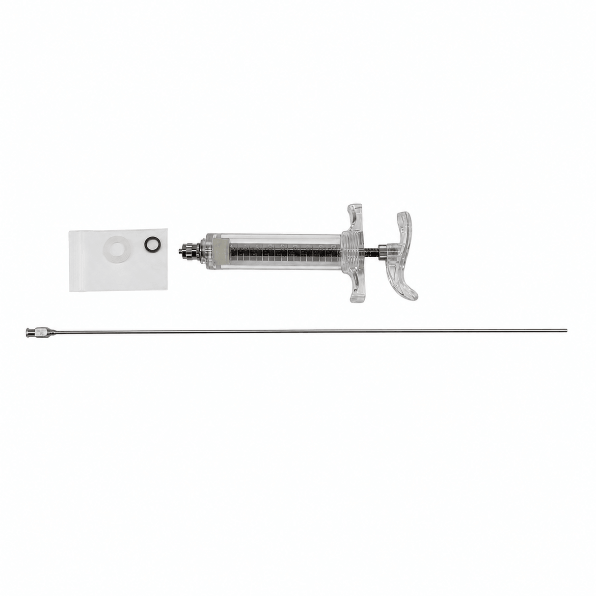 High Quality Plastic Steel Syringe for Aiptasia or Feeding with components including syringe and needle.