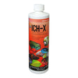 Hikari Ich-X, a liquid treatment for ich in freshwater and marine aquariums, safe for various fish.