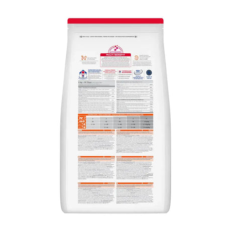 Hills Science Plan Adult Cat Food Salmon Flavour 3kg bag with nutritional information and feeding guidelines.