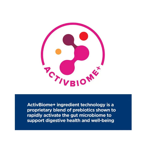ActivBiome+ technology supporting digestive health in Hills Science Plan Adult Cat Food Salmon Flavour.