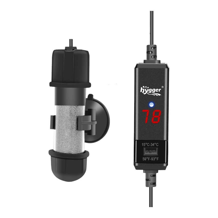 Hygger Mini Portable Aquarium Heater for small aquariums with adjustable temperature display