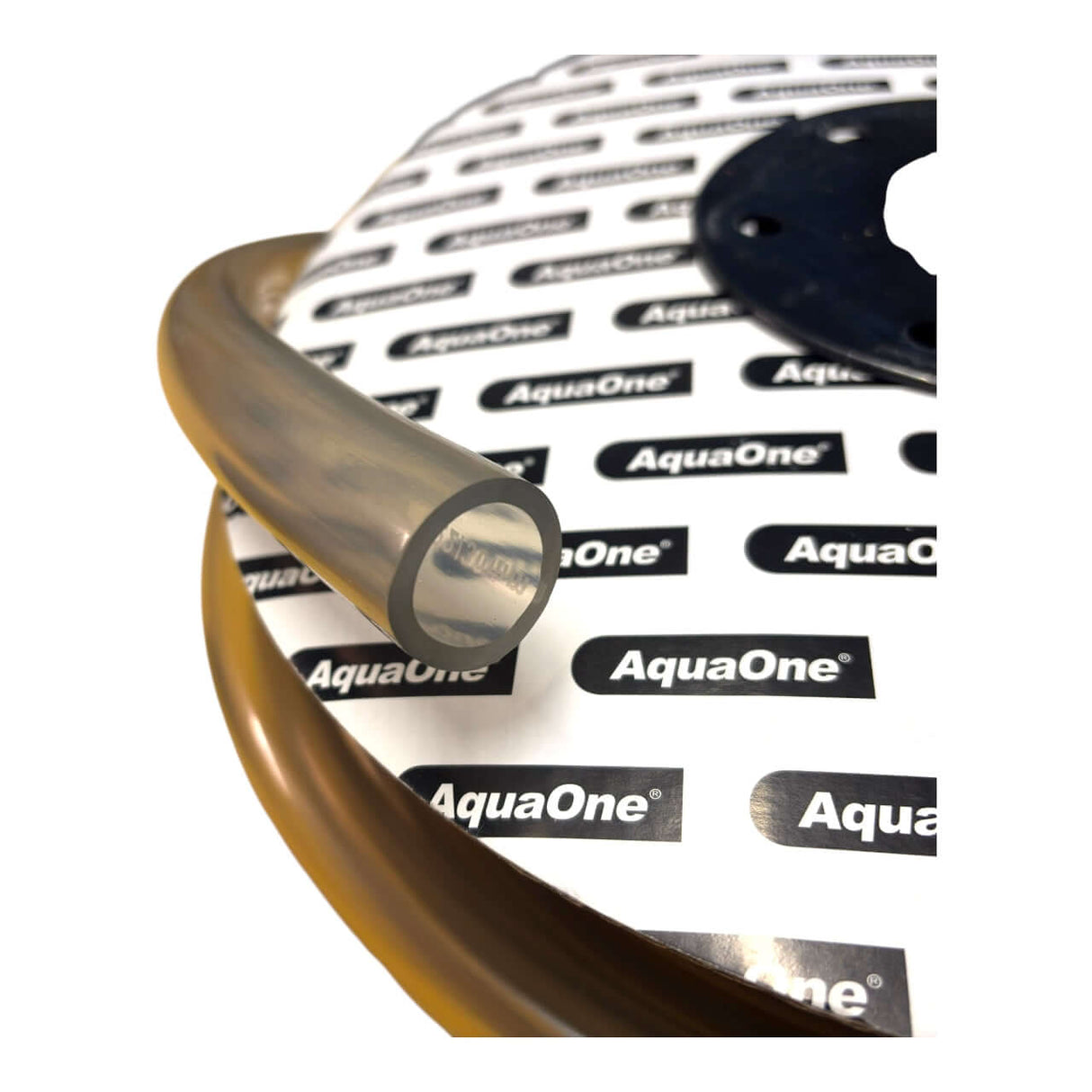 Aqua-One PVC Hose Tubing Per Meter displayed on a roll with AquaOne branding and various sizes available.