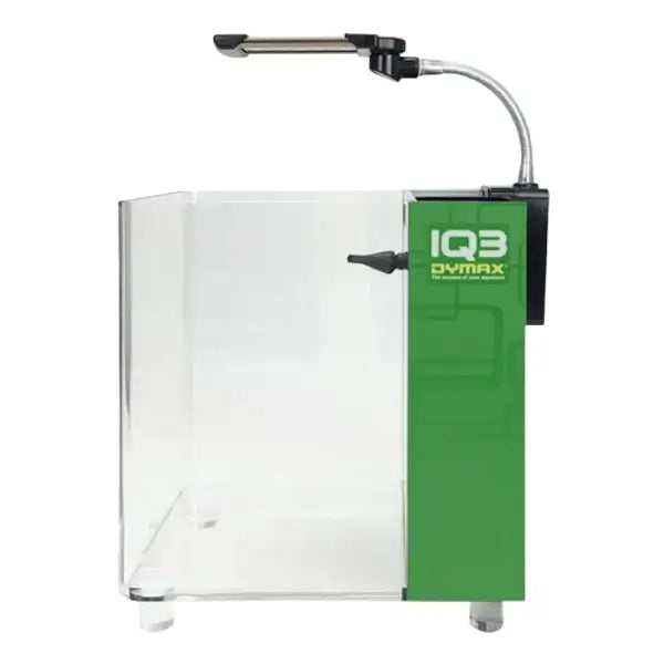 Dymax IQ3 Mini Acrylic Aquarium with dimmable LED lighting and filtration system.