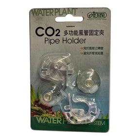 Ista Co2 Pipe Holder packaging displaying clips and suction cups for secure aquarium use.