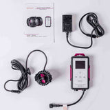 Jebao MOW Series Wifi LCD Wave Makers components, including pump, controller, power supply, and manual.