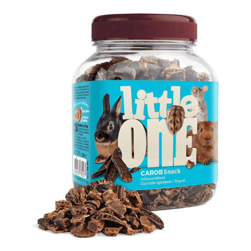 Little One Carob Snack 200g jar with carob treats for pets, rich in nutrients and vitamins.