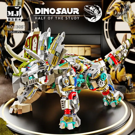 MJI Machinery Dinosaur Triceratops 13051 Semi-mechanical building block set with interactive play features.